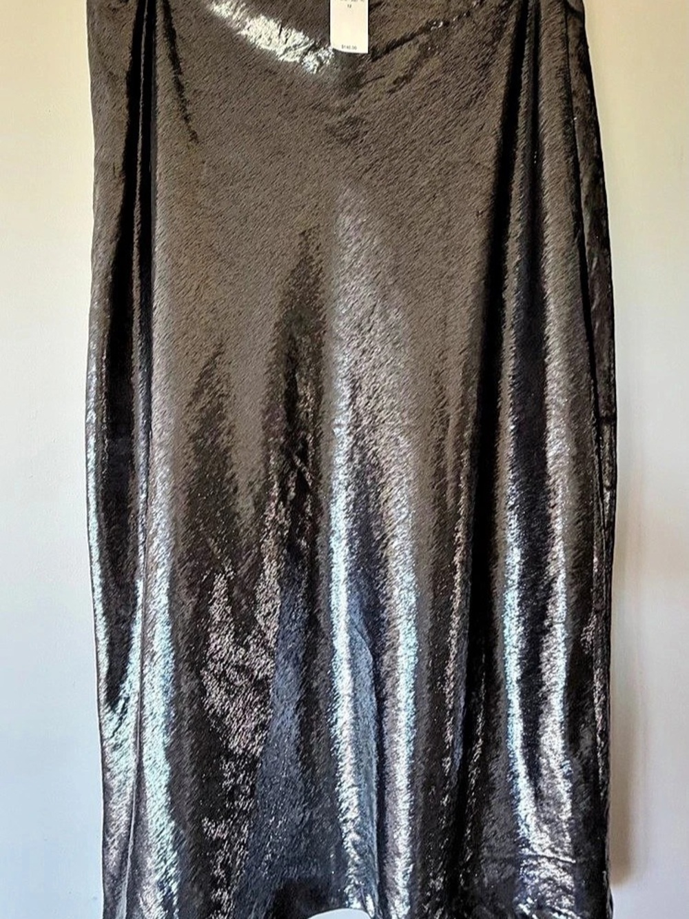 Banana Republic Velvet Shimmer Midi Skirt Grey Size 12